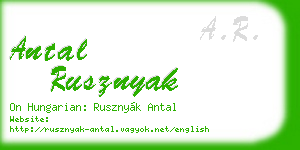 antal rusznyak business card